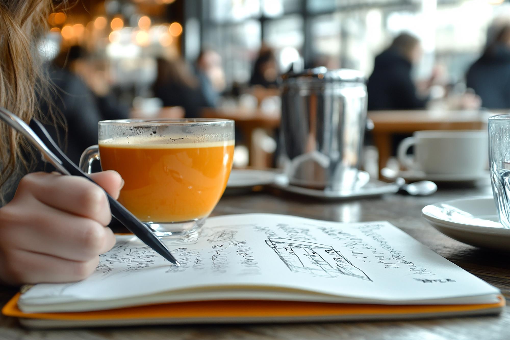 Consultation notes and menu sketches